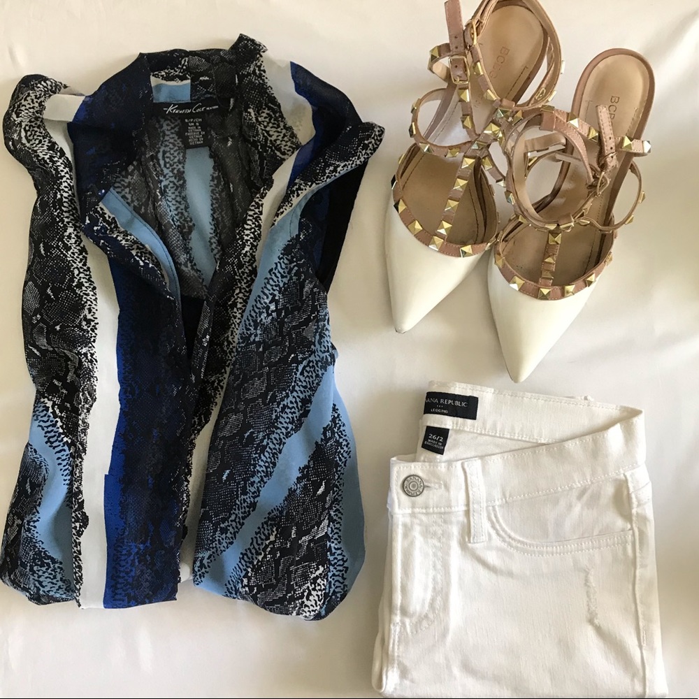 Kenneth Cole snakeskin lightweight blouse
